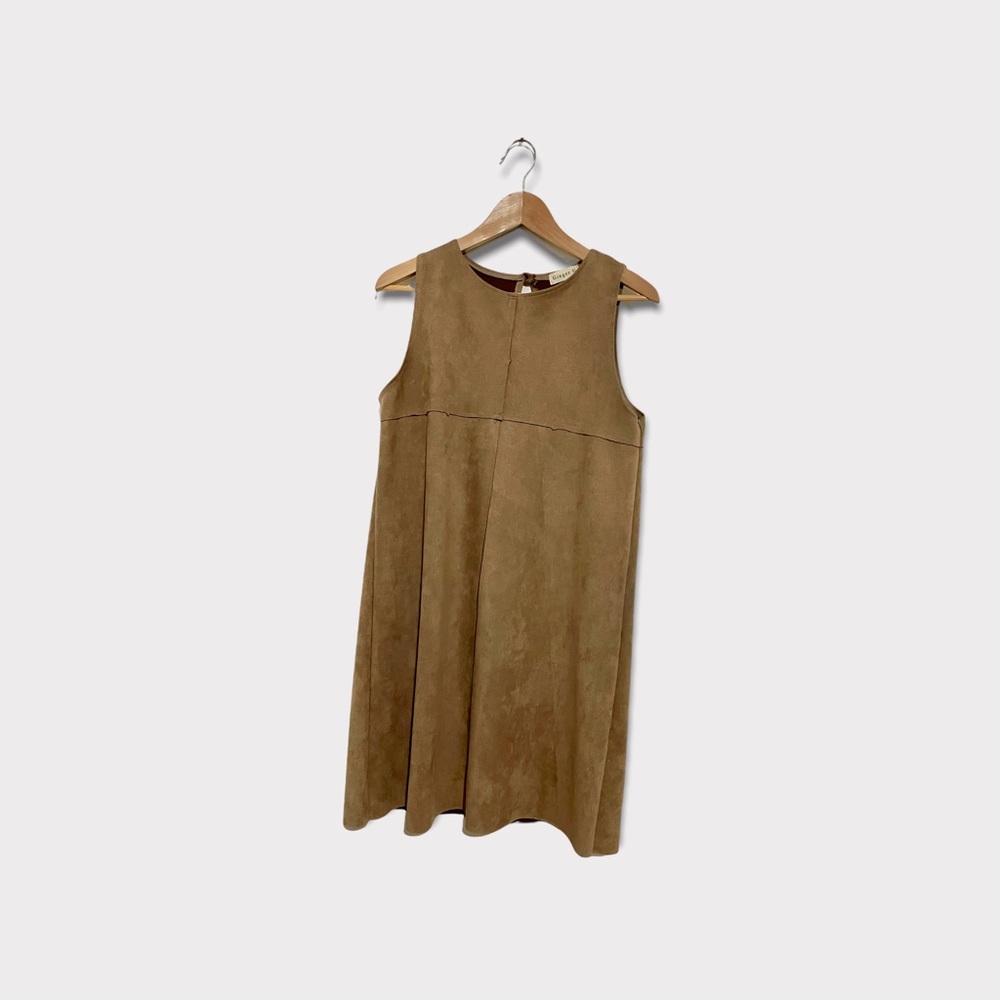 Ginger G faux-suede brown dress